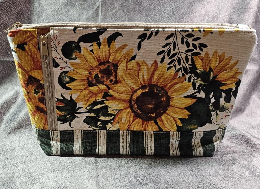 Double-Zippered Sunflower Bag